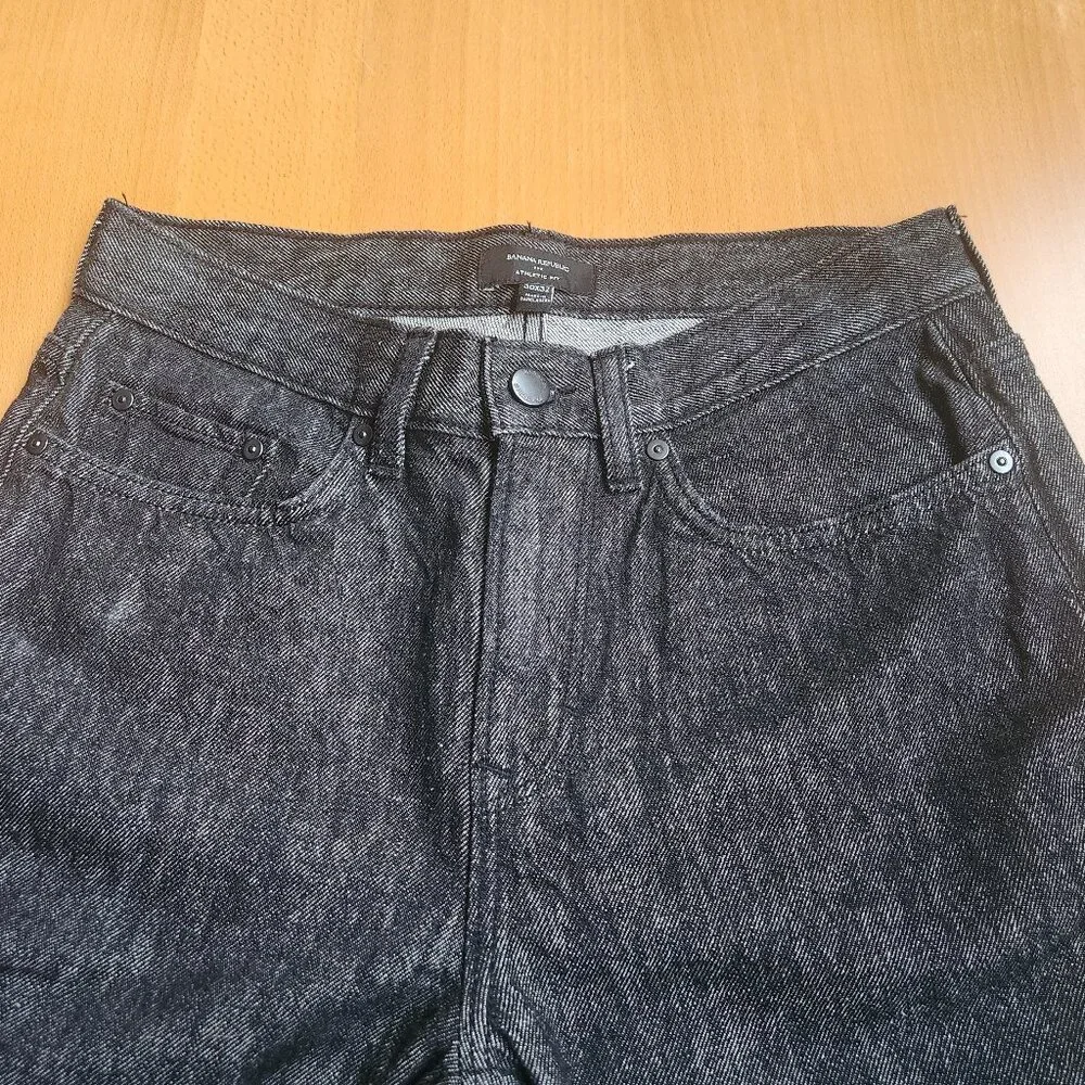 Banana Republic Athletic Fit Jeans Mens 30x32 Black Wash Stretch Slim Taper